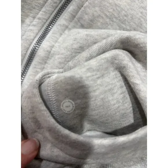 LULULEMON Scuba Oversized Half-Zip Hoodies Heathered Ultra Light Gray SZ. XS/S - Picture 8 of 8